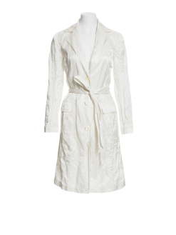 Raintreated Crinkle Satin Trench Coat