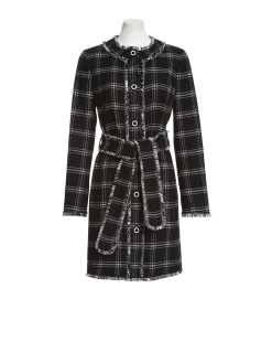 Windowpane Plaid Walking Coat