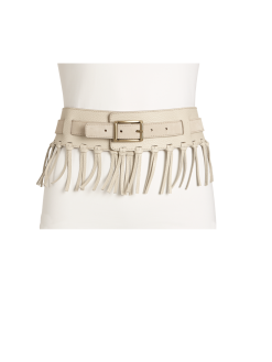 Leather Knotted Fringe Two Fer Belt